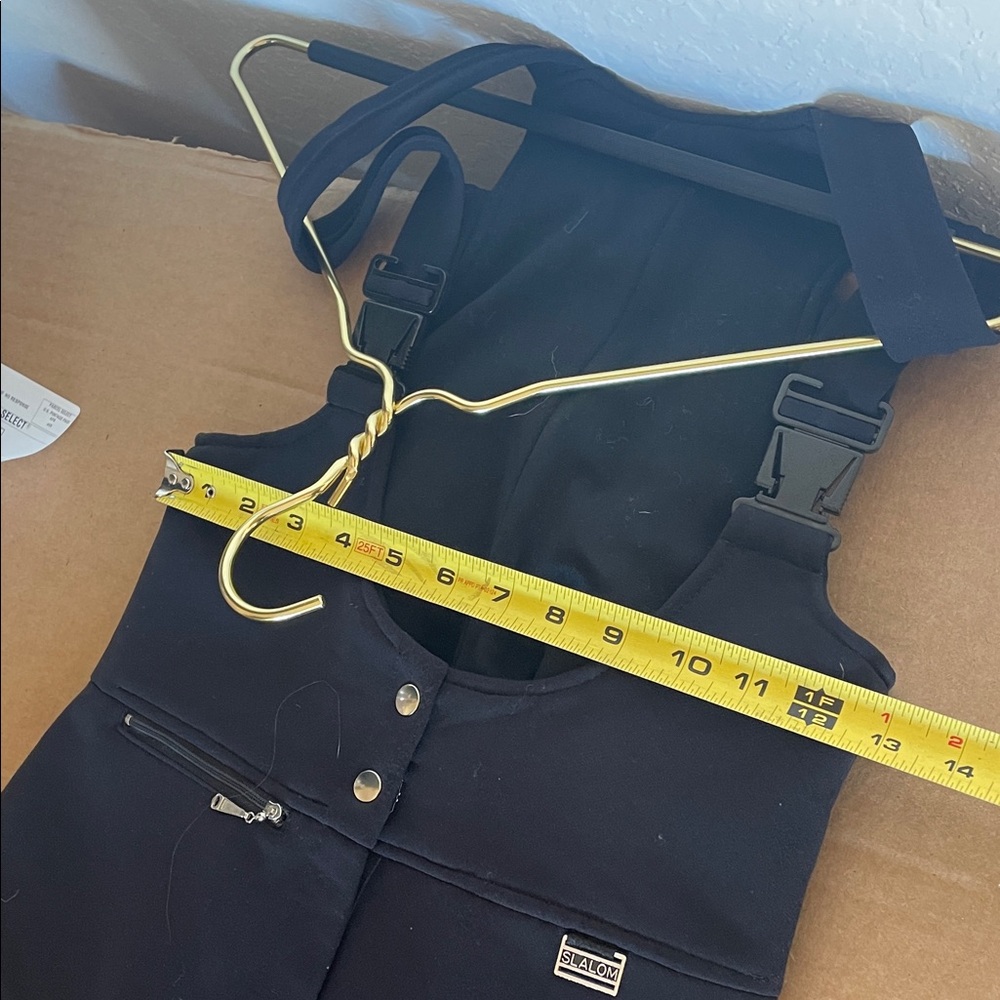 Black Ski Overalls with Adjustable Straps 53% wool WARM winter insulated pants s - Picture 3 of 16
